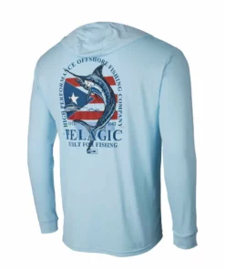 Pelagic Gear Mens Pelagic Puerto Rico "Aquatek" Hooded Fishing Shirt