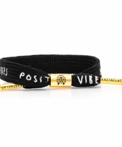 Rastaclat MEN "Positive Vibes Black-Gold" Single Lace Bracelet | M/L