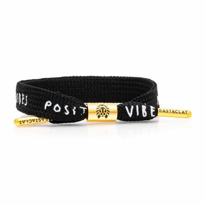 Rastaclat MEN "Positive Vibes Black-Gold" Single Lace Bracelet | M/L 3 Rastaclat MEN "Positive Vibes Black-Gold" Single Lace Bracelet | M/L