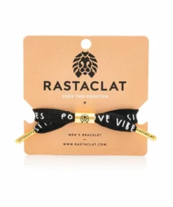 Rastaclat MEN "Positive Vibes Black-Gold" Single Lace Bracelet | M/L