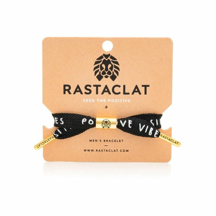 Rastaclat MEN "Positive Vibes Black-Gold" Single Lace Bracelet | M/L 4 Rastaclat MEN "Positive Vibes Black-Gold" Single Lace Bracelet | M/L