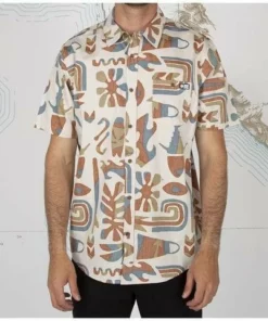 Salty Crew Mens Salty Crew "Hodad" S/S Natural Woven