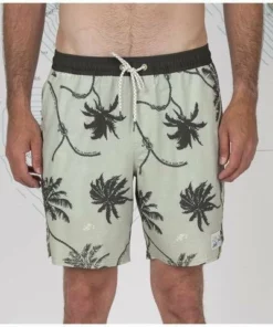 Salty Crew Mens Salty Crew "Island Days" Sage Volleys 10 Salty Crew Mens Salty Crew