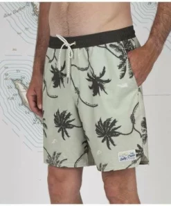 Salty Crew Mens Salty Crew "Island Days" Sage Volleys 9 Salty Crew Mens Salty Crew