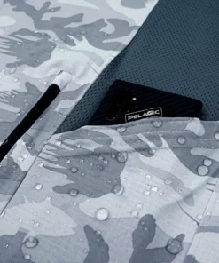 Pelagic Gear Mens Pelagic Exo Tech 2.0 Hooded Fishing Shirt | Grey Camo