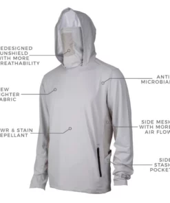 Pelagic Gear Mens Pelagic "Exo-Tech" Hooded Fishing Shirt | All Grey 13 Pelagic Gear Mens Pelagic