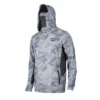 Pelagic Gear Mens Pelagic Exo Tech 2.0 Hooded Fishing Shirt | Grey Camo