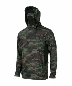 Pelagic Gear Mens Pelagic Exo Tech 2.0 Hooded Fishing Shirt | Camo