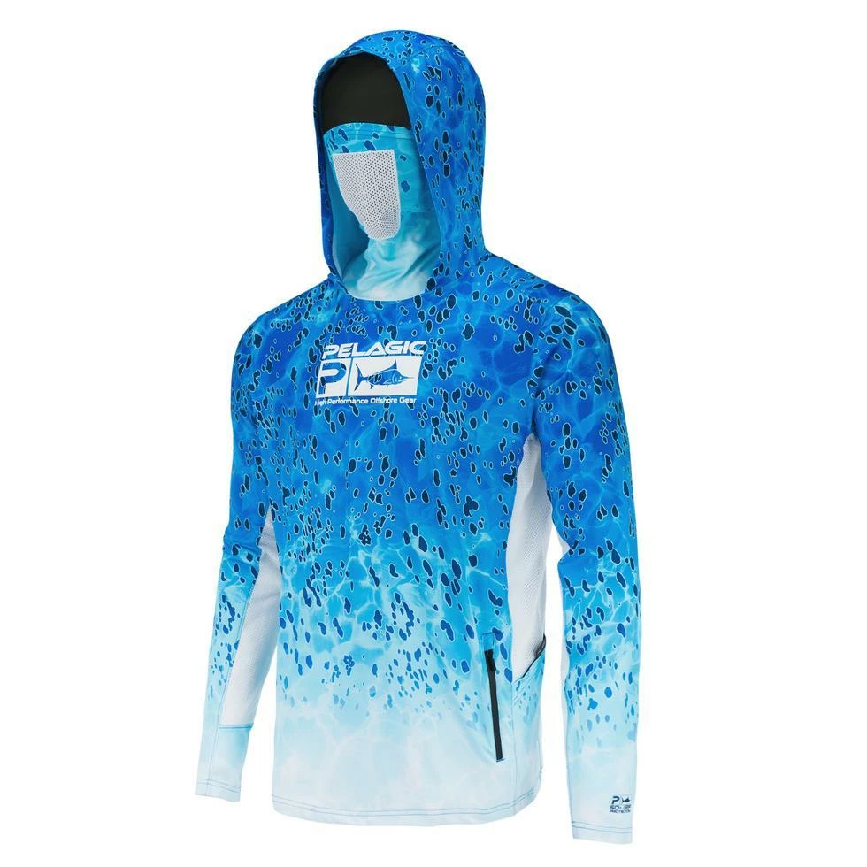 Pelagic Gear Mens Pelagic "Exo-Tech" Hooded Fishing Shirt | Blue Dorado 3 Pelagic Gear Mens Pelagic "Exo-Tech" Hooded Fishing Shirt | Blue Dorado