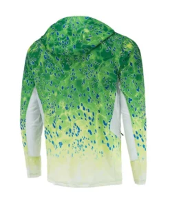 Pelagic Gear Mens Pelagic "Exo-Tech" Hooded Fishing Shirt | Green Dorado