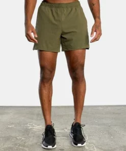 RVCA Mens RVCA "Yogger" Jogger Lined Running Shorts 15"