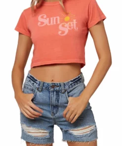 O'neill Womens "Sun Set" O'Neill Women's Crop Graphic Tee