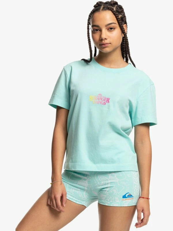 Quiksilver Mens Quiksilver X Stranger Things Women's Lenora Mini Bike Shorts 6 Quiksilver Mens Quiksilver X Stranger Things Women's Lenora Mini Bike Shorts