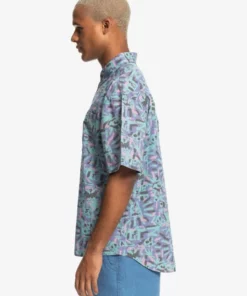 Quiksilver Mens Quiksilver X Stranger Things The Lenora Short Sleeve Shirt Quiksilver Stranger Things Collab