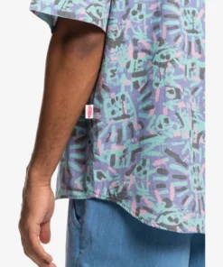 Quiksilver Mens Quiksilver X Stranger Things The Lenora Short Sleeve Shirt Quiksilver Stranger Things Collab