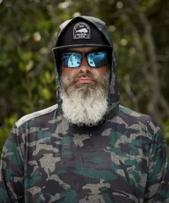 Pelagic Gear Mens Pelagic Exo Tech 2.0 Hooded Fishing Shirt | Camo