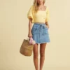 Billabong Womens Billabong X Salty Blonde "Tied Up" Denim Skirt 2 Billabong Womens Billabong X Salty Blonde "Tied Up" Denim Skirt